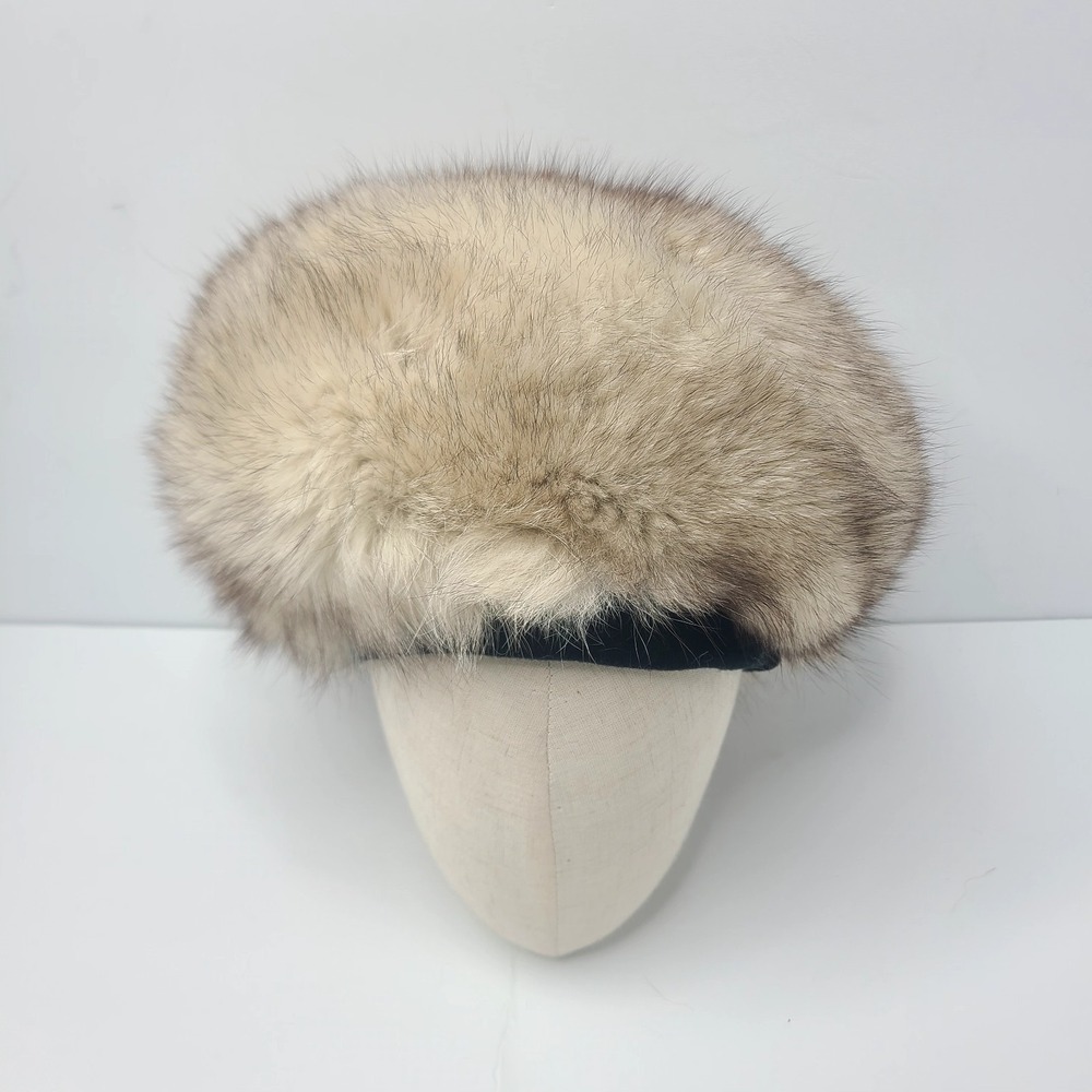 Vintage Evans Chicago Fox Fur Cossack Hat Pluff Slouchy Beret Winter Mob Wife‎